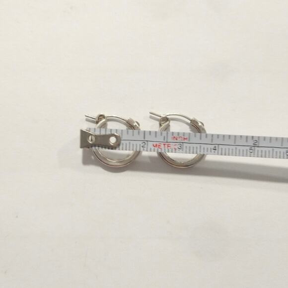 JWK 925 Sterling Silver Huggie Hoop Earrings Small Signed Women Girls Jewelry - Picture 7 of 11